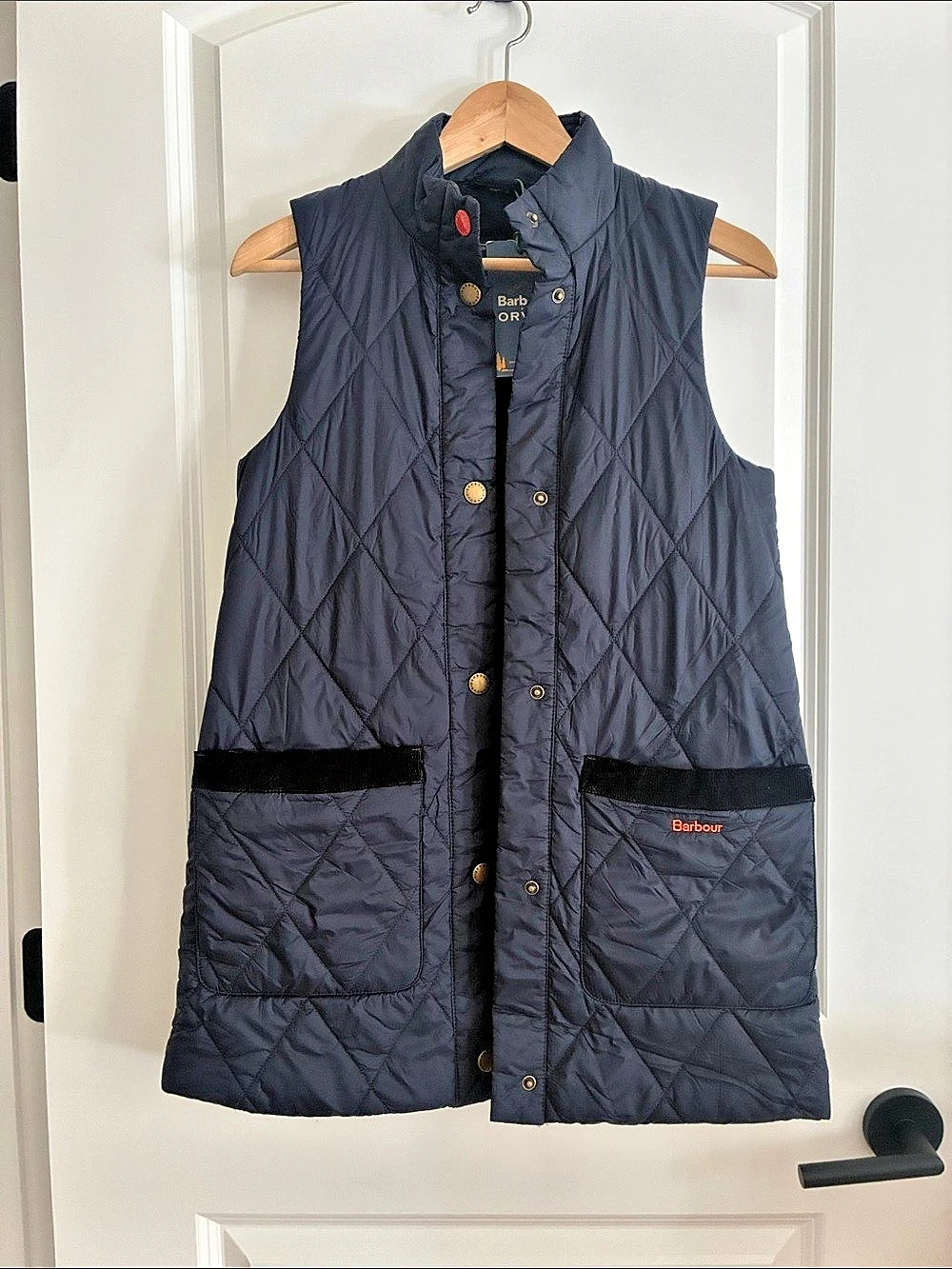Barbour x Orvis Quilted Vest Blue Size 4 NWT